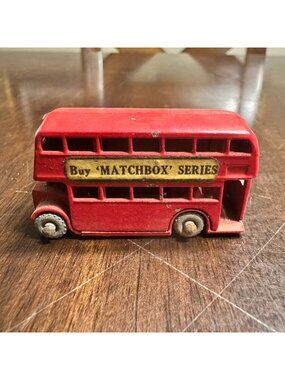 Vintage Lesney Red Matchbox Double-Decker Bus No.5